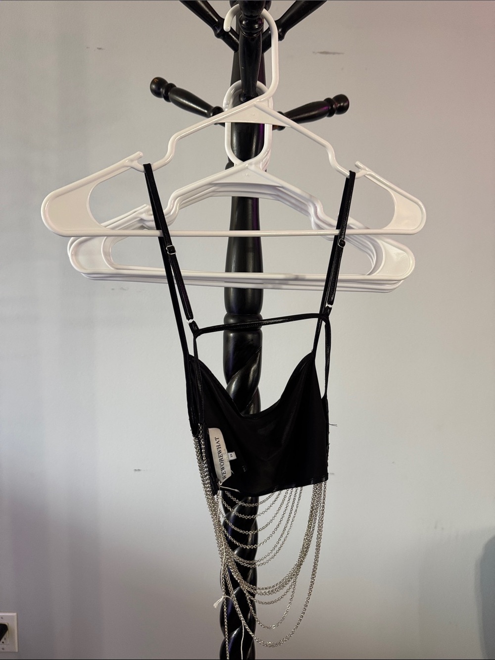 Nasty Gal Black Chain-Detail Crop Top - Picture 2 of 3